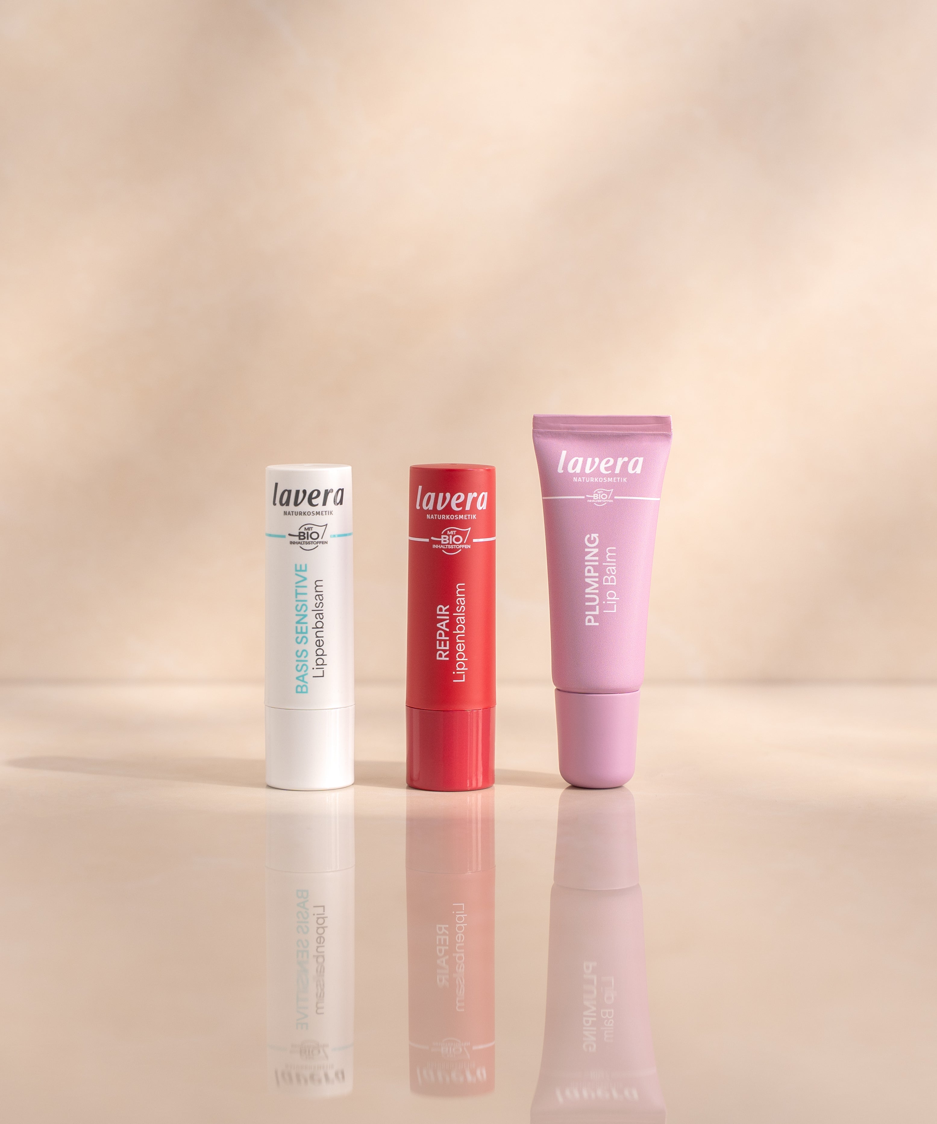 lavera Plumping Lip Balm during application