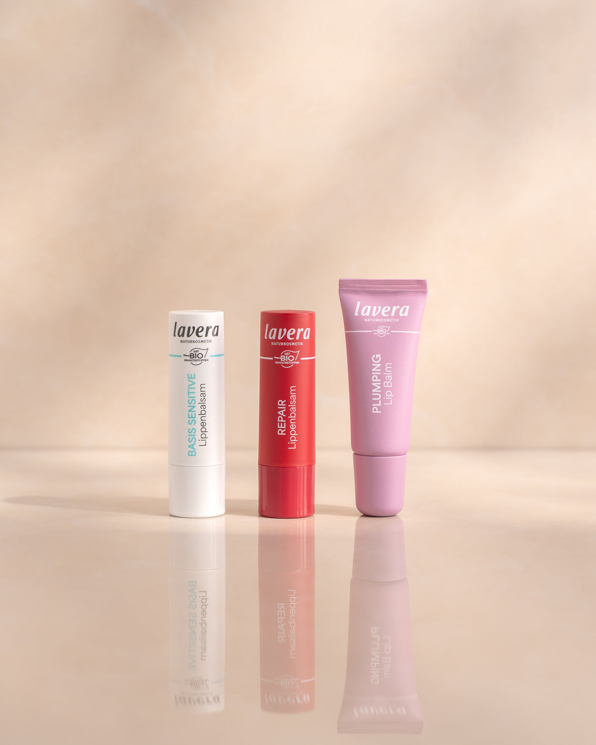 lavera Plumping Lip Balm during application