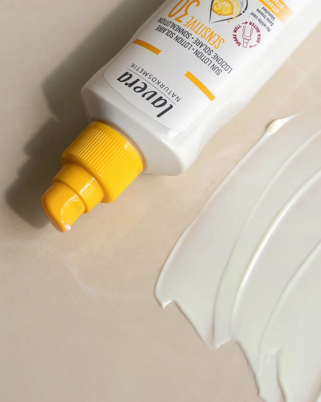 Sensitive SPF 30 sunscreen lotion with texture