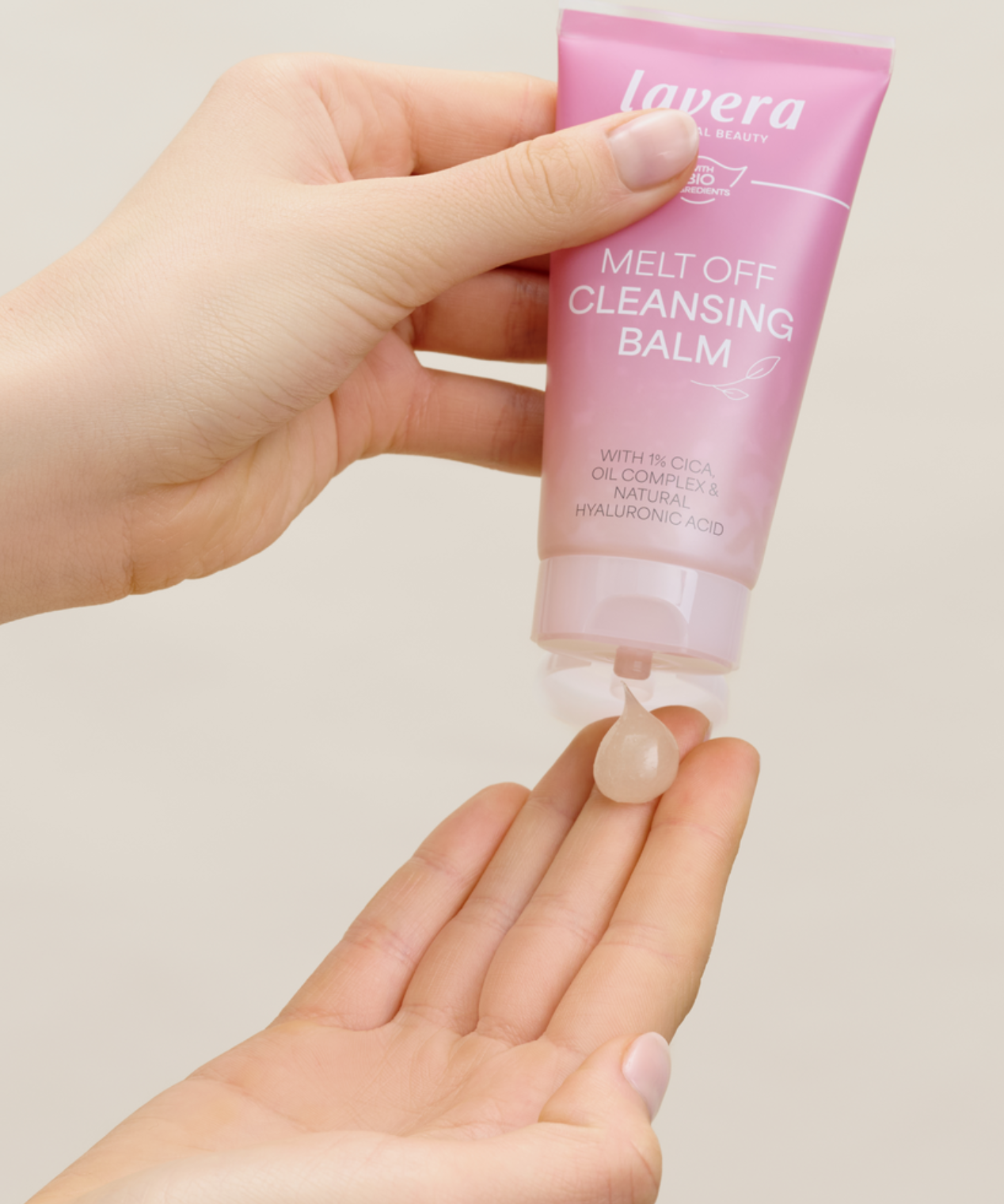 lavera Melt Off Cleansing Balm during application