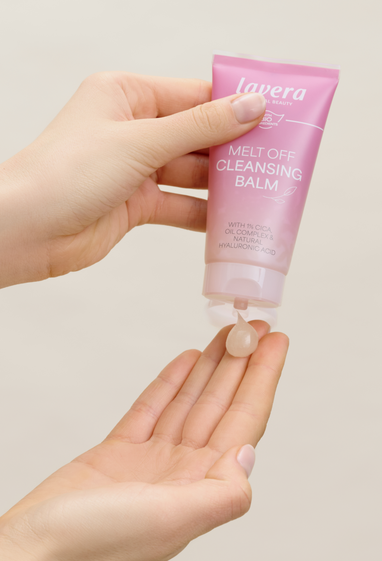 lavera Melt Off Cleansing Balm during application