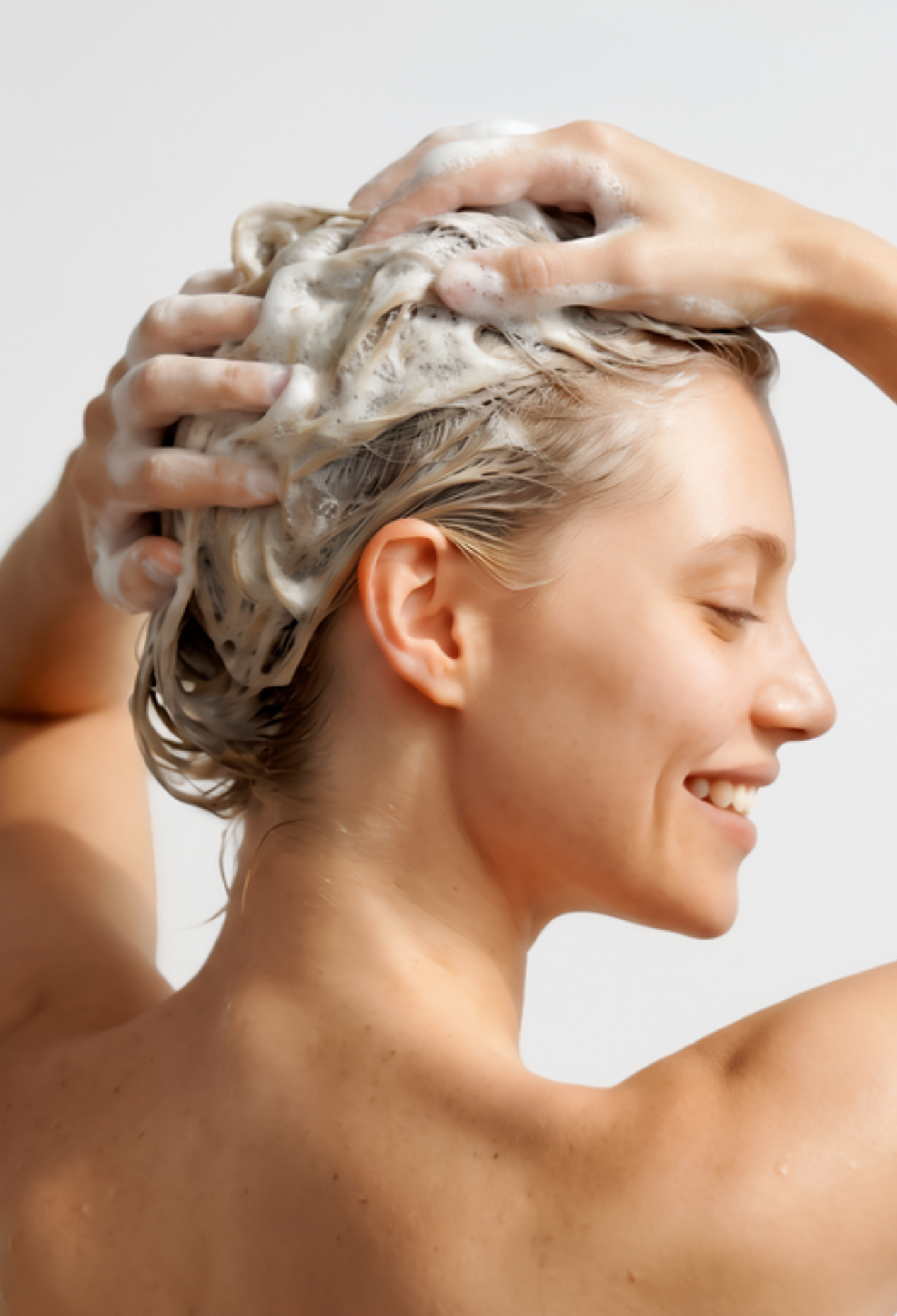 lavera Shampoo Repair & Protect during application
