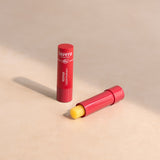 lavera Repair Lip Balm during application