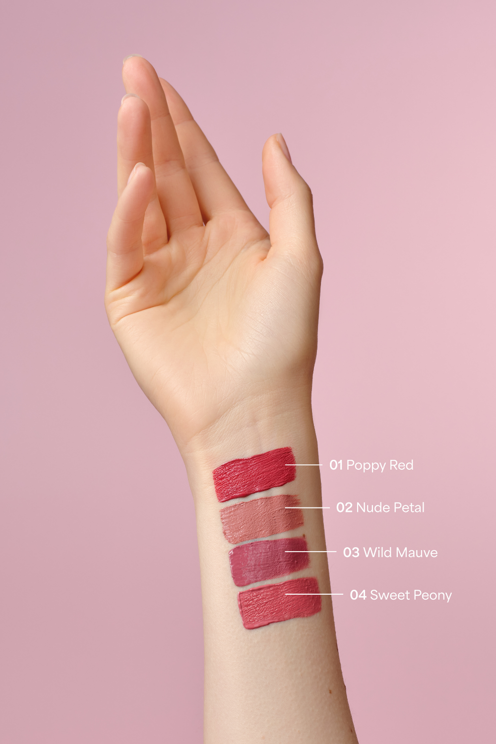 lavera Pure Satin Liquid Lipstick -Nude Petal 02- during application