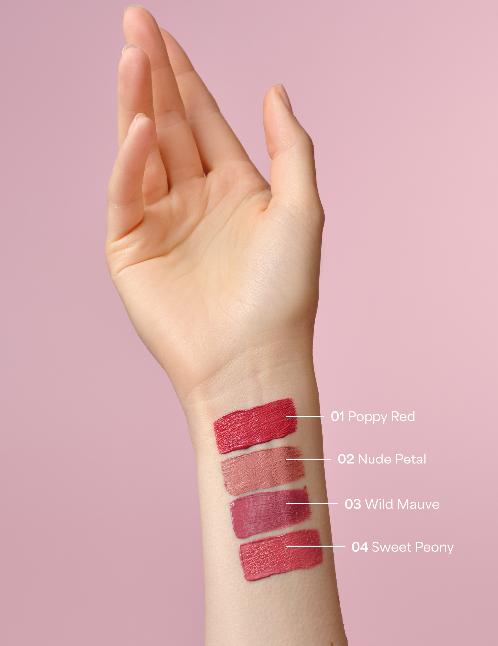 lavera Pure Satin Liquid Lipstick -Sweet Peony 04- during application