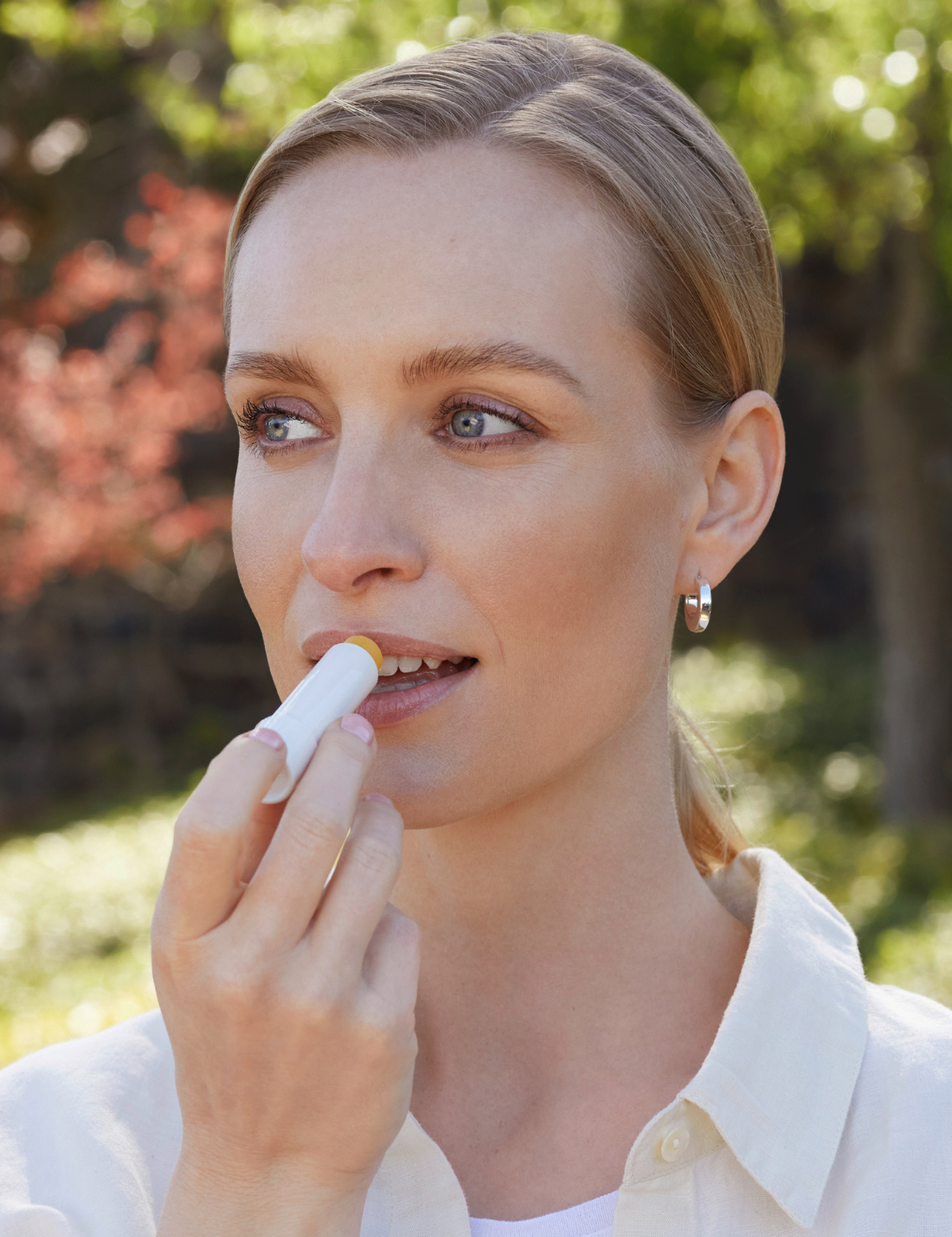 lavera basis sensitive Lip Balm during application