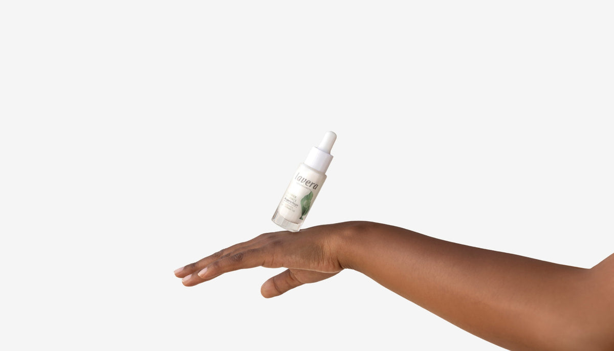Barrier Balance eye care balancing on one hand