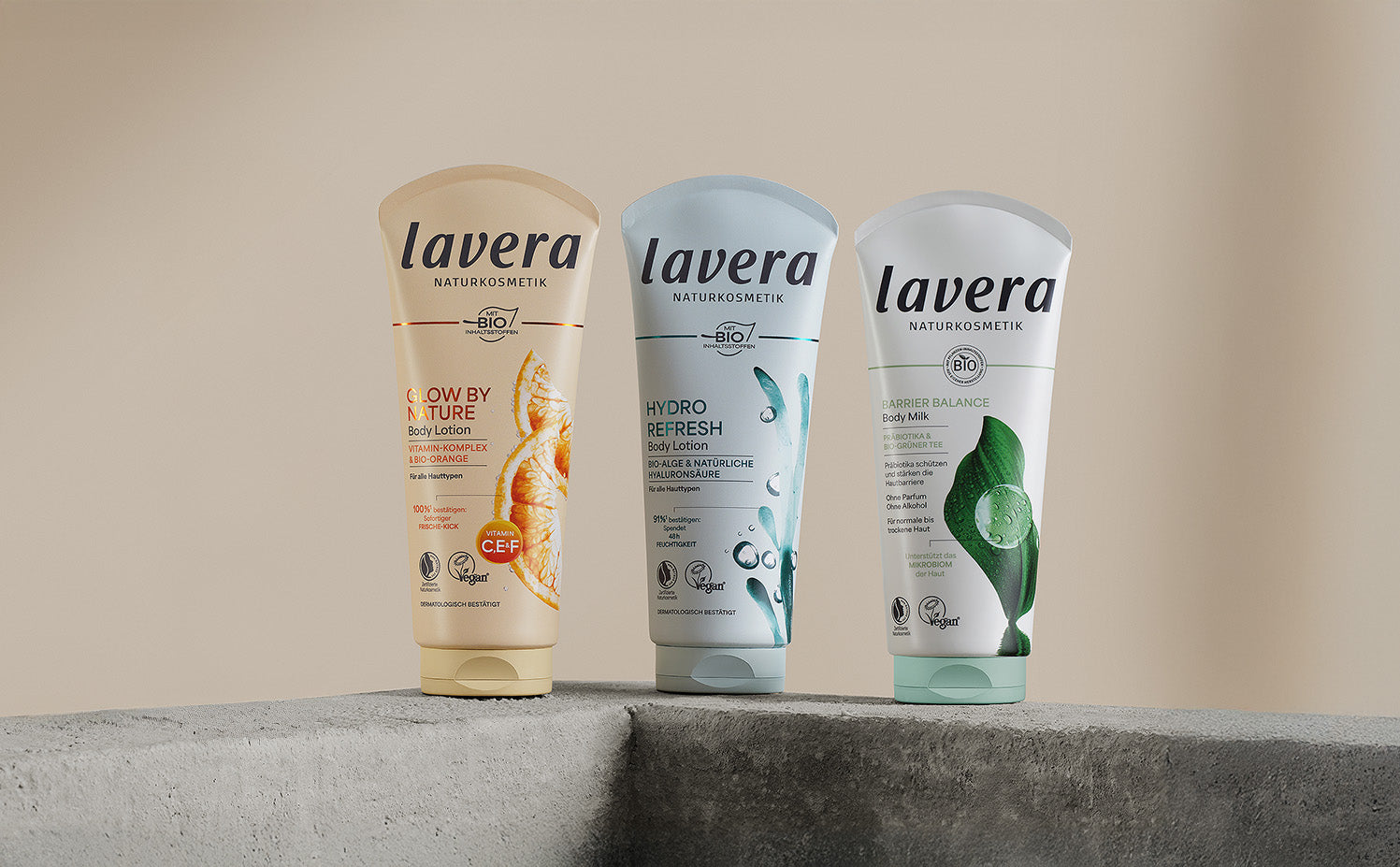 Glow, Hydro Refresh und Barrier Balance Body Lotions