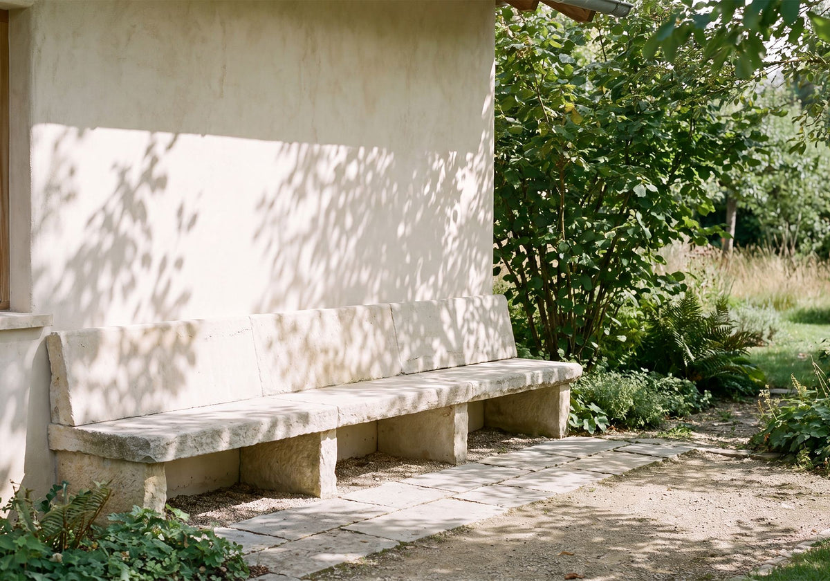 Stone bench in the garden