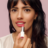 lavera Cream Glow Lipstick -Wild Rose 09- during application