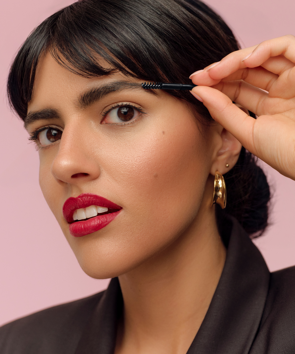 lavera Eyebrow Powder Duo during application