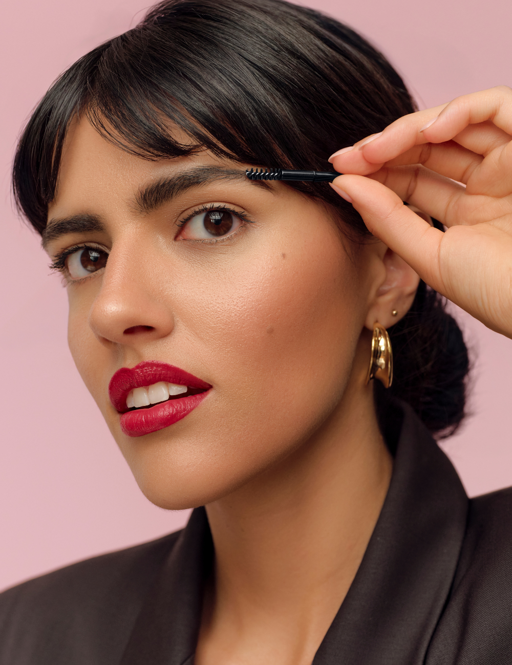lavera Eyebrow Powder Duo during application