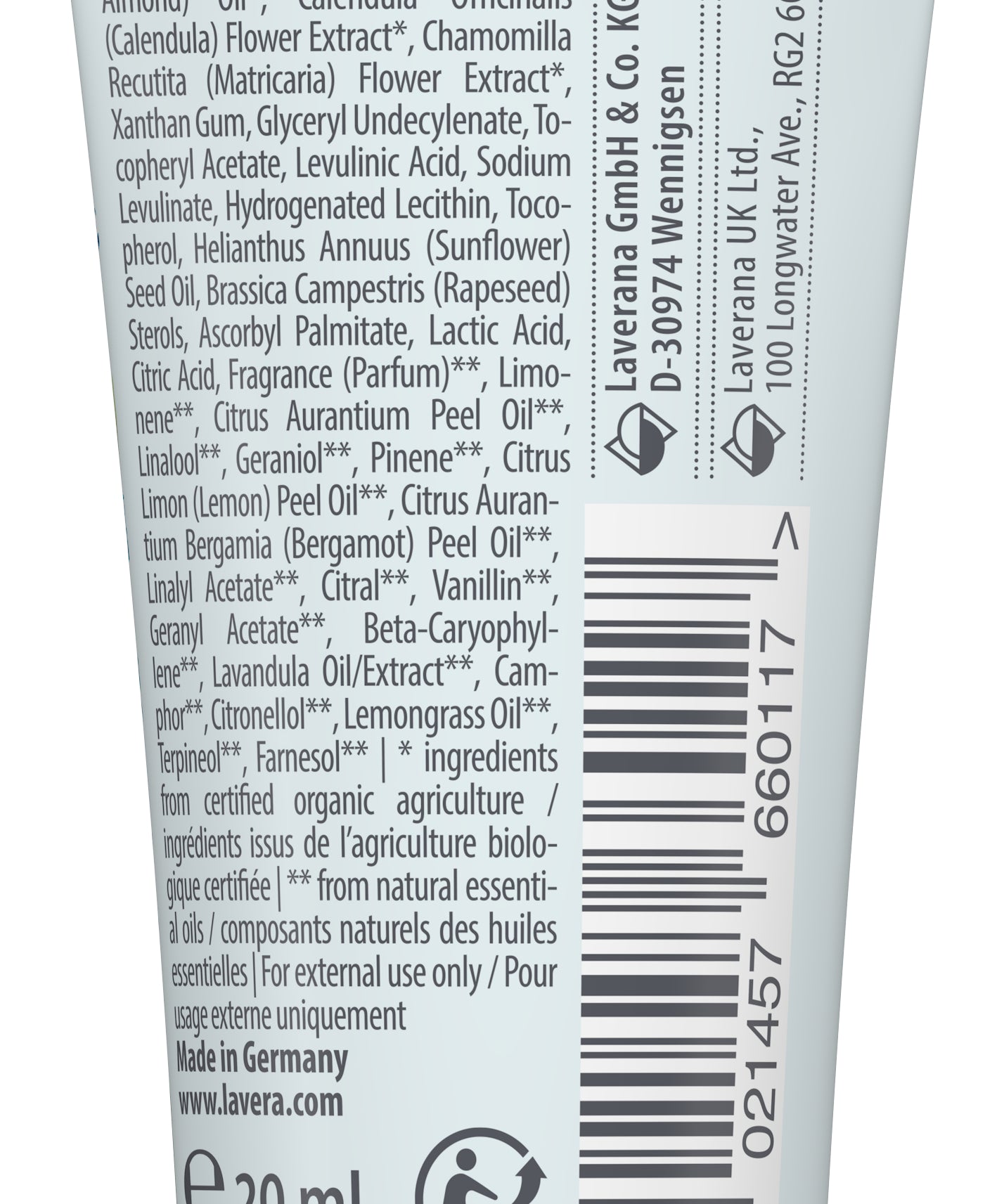 lavera Travel size basis sensitive hand cream