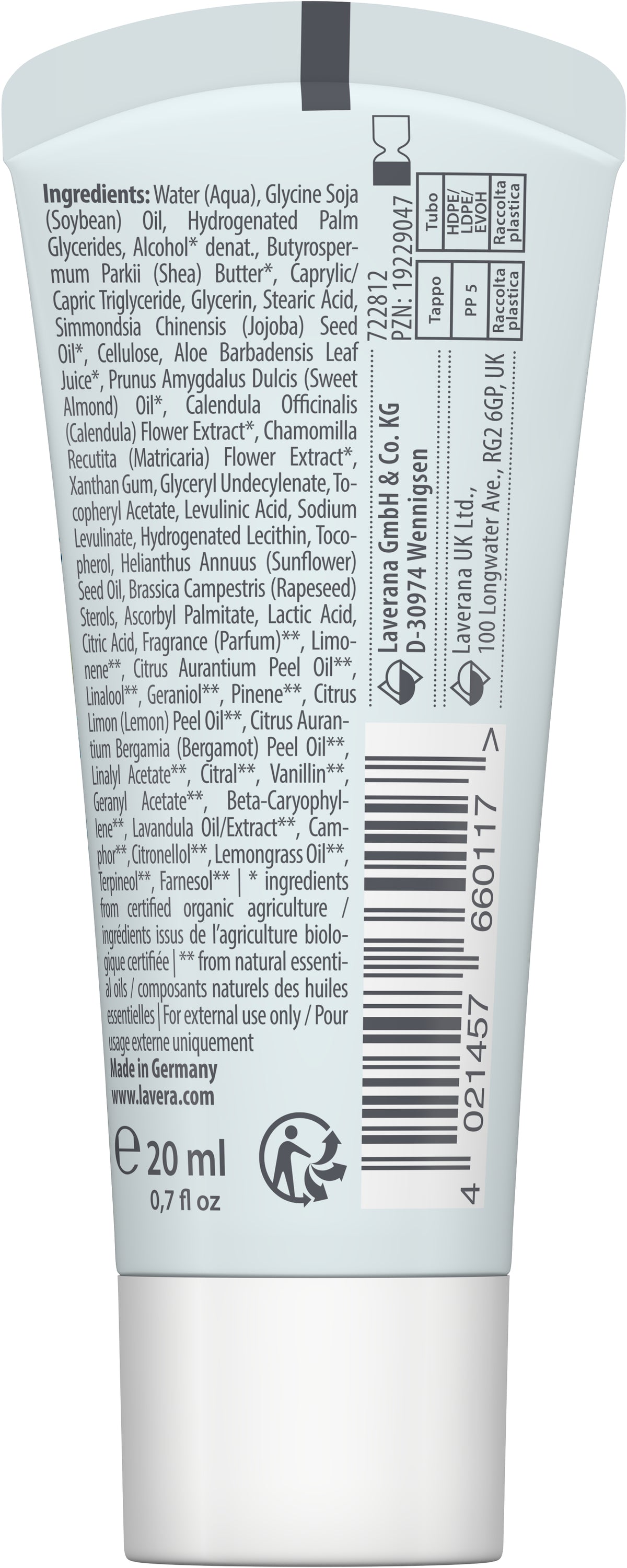 lavera Travel size basis sensitive hand cream