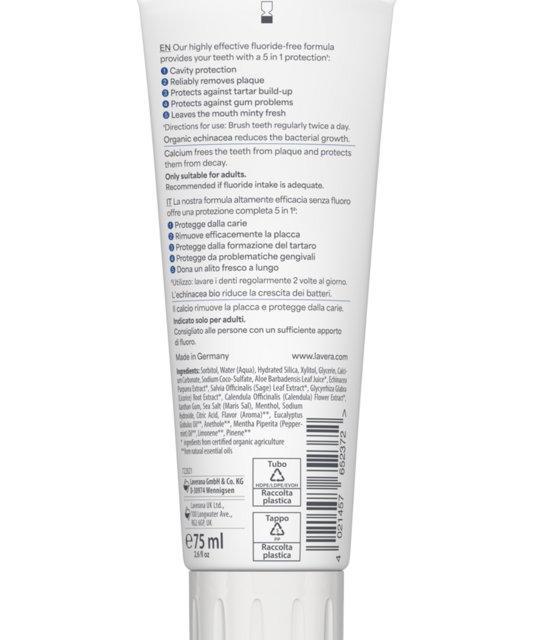 lavera Toothpaste Complete Care Fluoride-Free