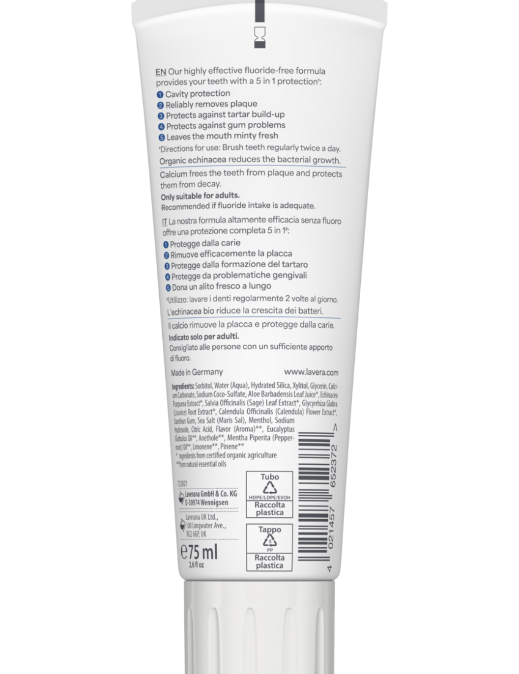 lavera Toothpaste Complete Care Fluoride-Free