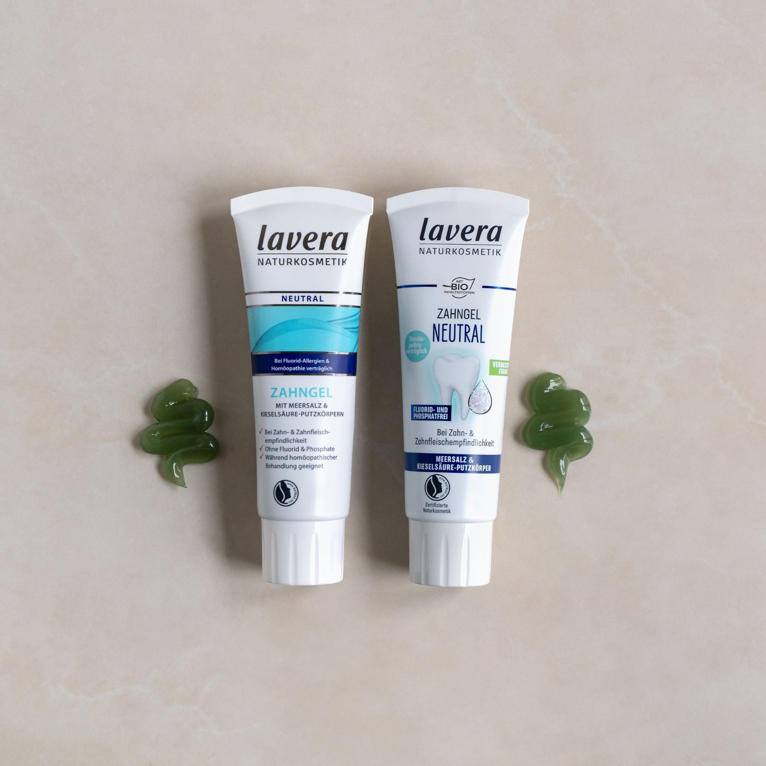 lavera Zahngels Neutral mit Texturproben