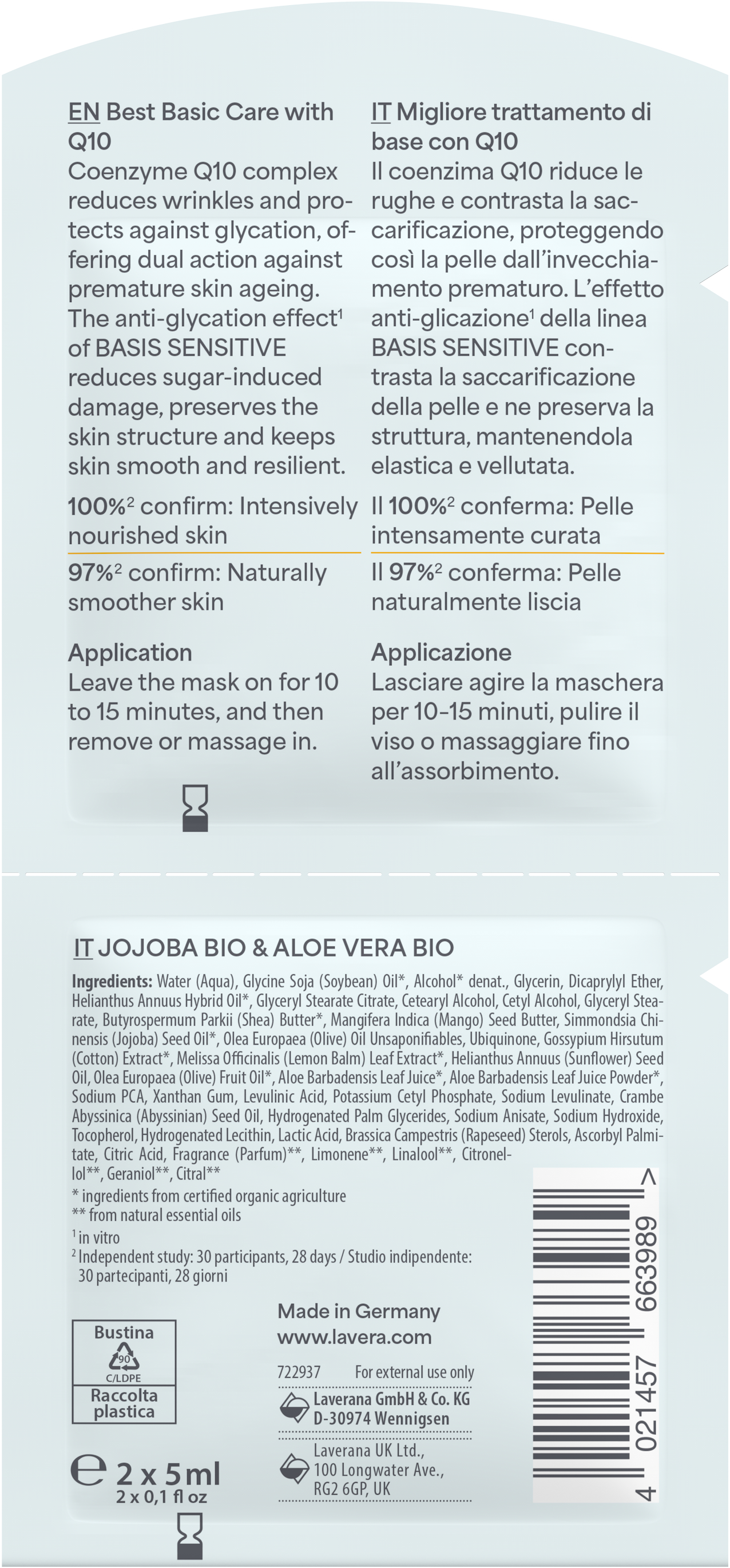 basis sensitive Anti-Ageing Mask Q10