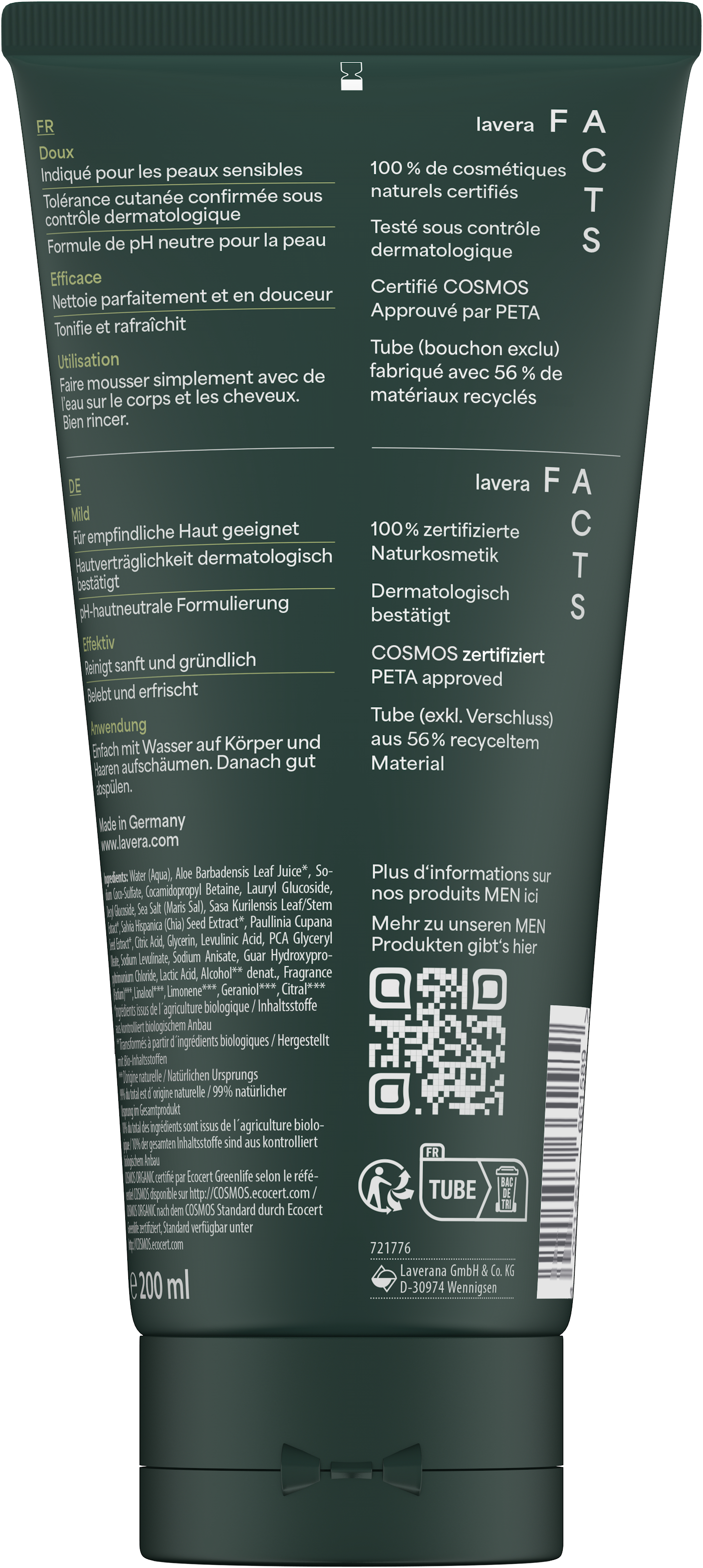 Men sensitive 3en1 Gel Douche
