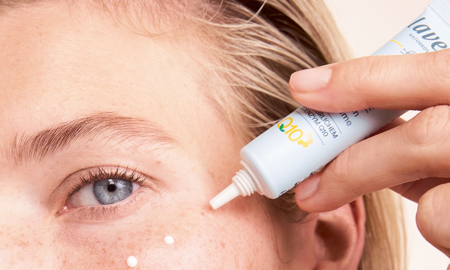 basis sensitive eye cream is applied to the cheek basis sensitive eye cream is applied to the cheek